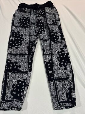 Dog Supply By Snoop Dogg Joggers Paisley Print Sz S Black/White